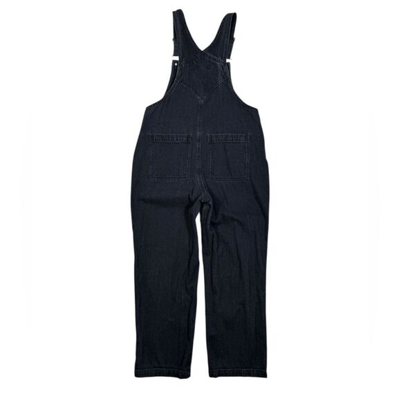 Universal Thread Washed Black Relaxed Cropped Ankle Denim Overalls - Picture 3 of 8